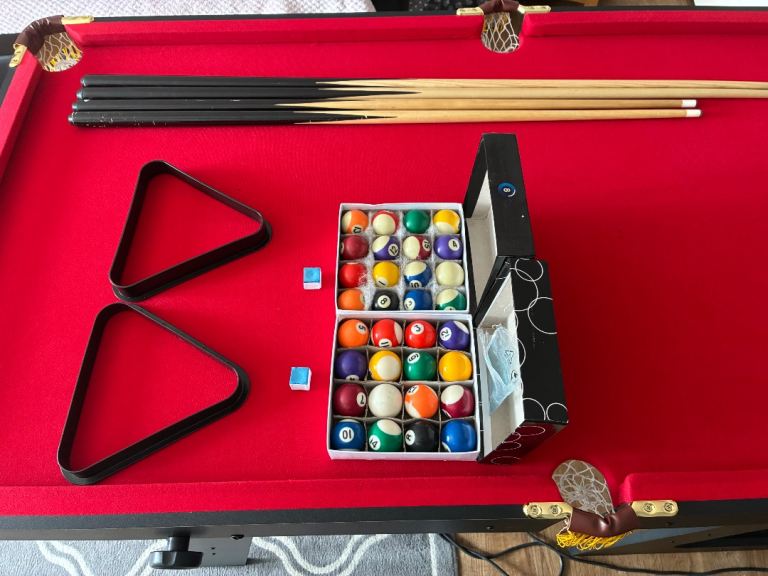 Full Pool & Snooker Set with Cues and Balls – Good Condition