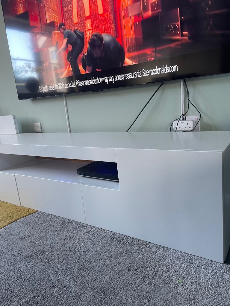 Modern White tv unit with storage 