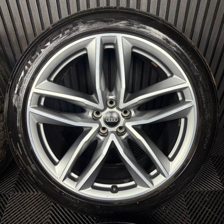 21'' GENUINE AUDI Q7 S LINE RS GREY DC ALLOY WHEELS ALLOYS TYRES
