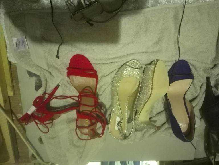 Strappy heals shoes size 6 a couple 6.5