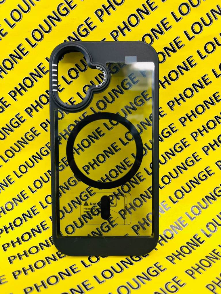 iPh 16 Magsafe Clear Black Outline Case