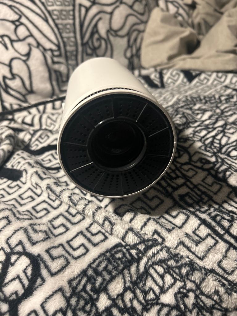 White Cylindrical Indoor Projector - Good Condition