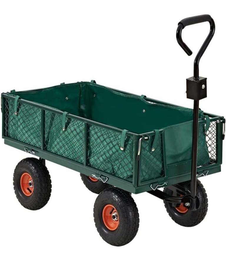 700kg Garden Trolley Cart Barrow Towable Truck Wheelbarrow Wagon (Green)