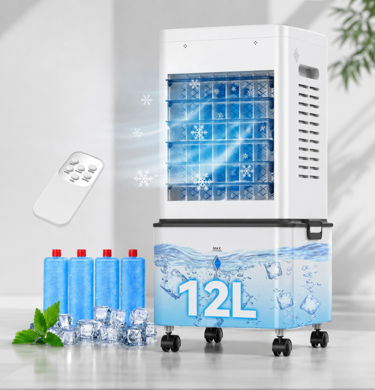 12L Portable Evaporative Air Cooler – 6 Speeds, Remote, 120° Oscillation