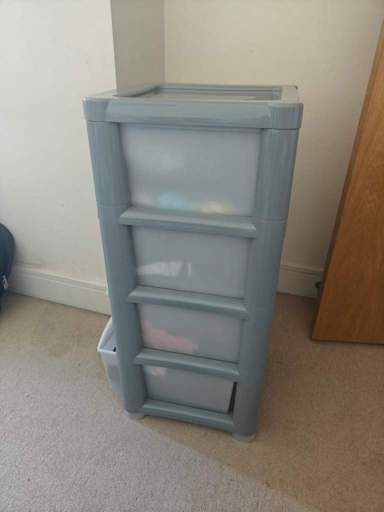 Argos Home 4 Drawer Plastic Storage Tower - Grey