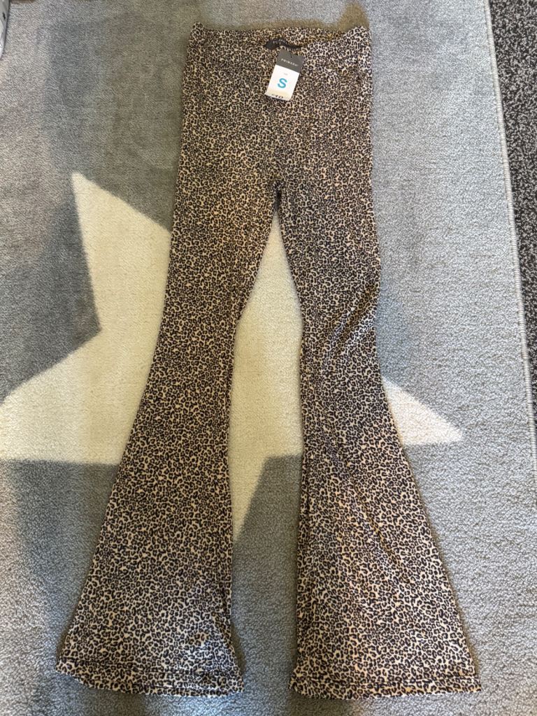 Primark flared leopard trousers 