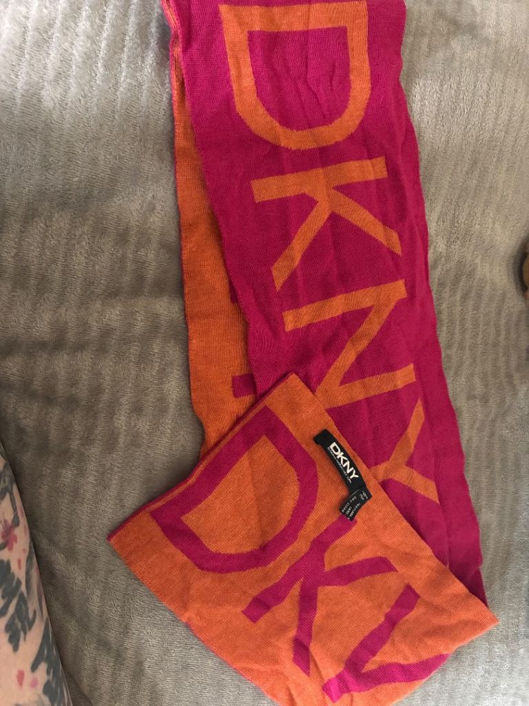DKNY Scarf - Pink and Orange, Made in Italy