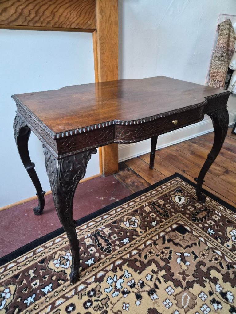 Antique Mahogany Desk with Carved Legs