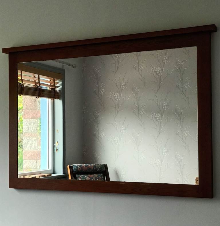 Large Wooden Framed Mirror – Good Condition