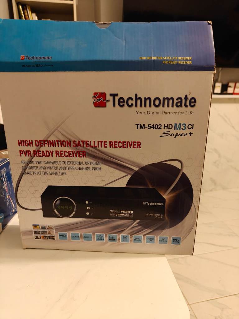 Technomate satellite receiver and scary audio and video sender