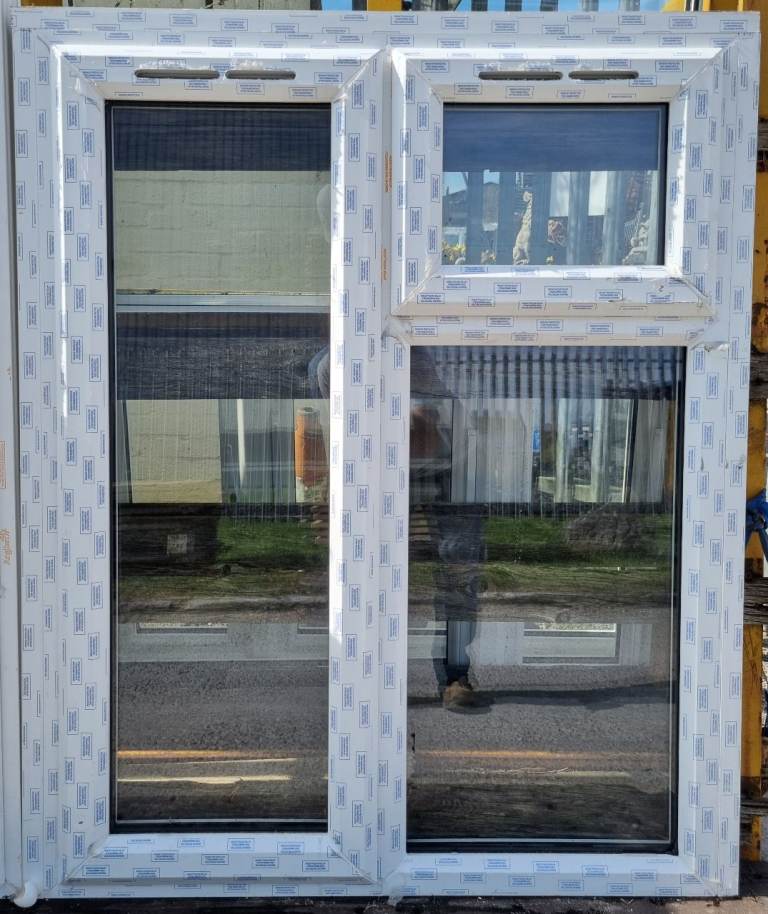 New UPVC Double Glazed White Clear Window 980mm W x 1240mm #209