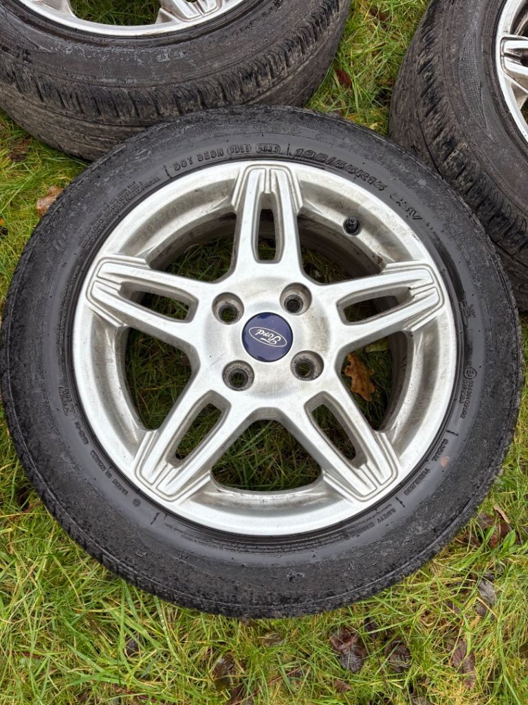 15” 4x108 Ford fiesta zetec ecoboost spoke alloy wheels alloys with tyres Mk8