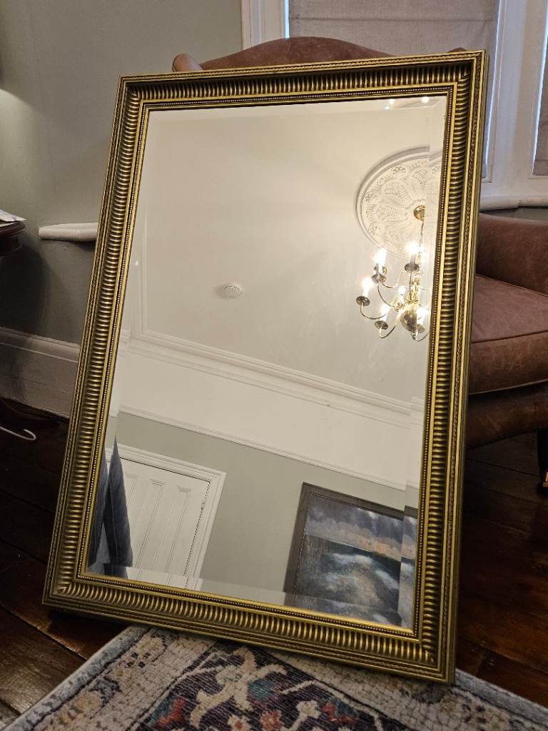 Large Gold Framed Mirror – Decorative and Functional