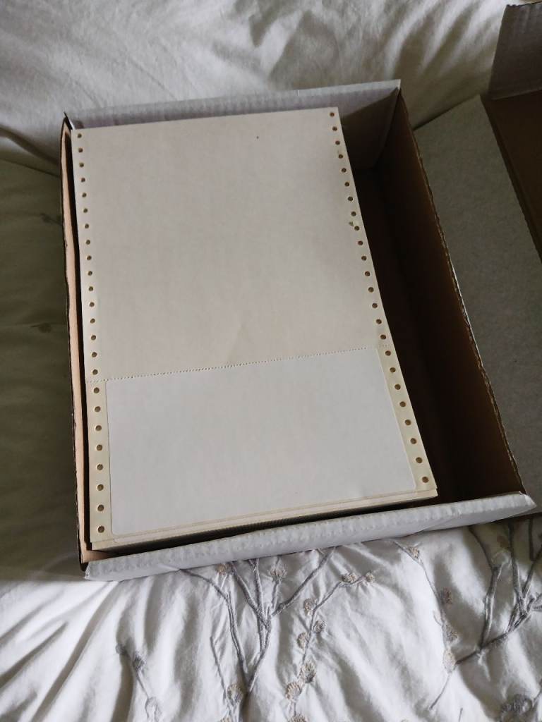 Vintage Continuous Tractor Feed Labels 183mm x 100mm Dot Matrix Computer Labels Box 1500