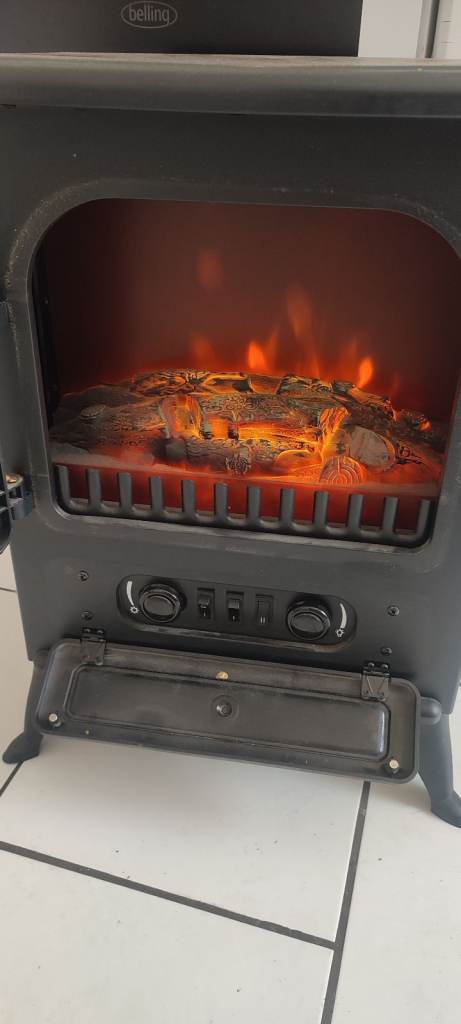Electric Fireplace Heater with Realistic Flame Effect – 1850w