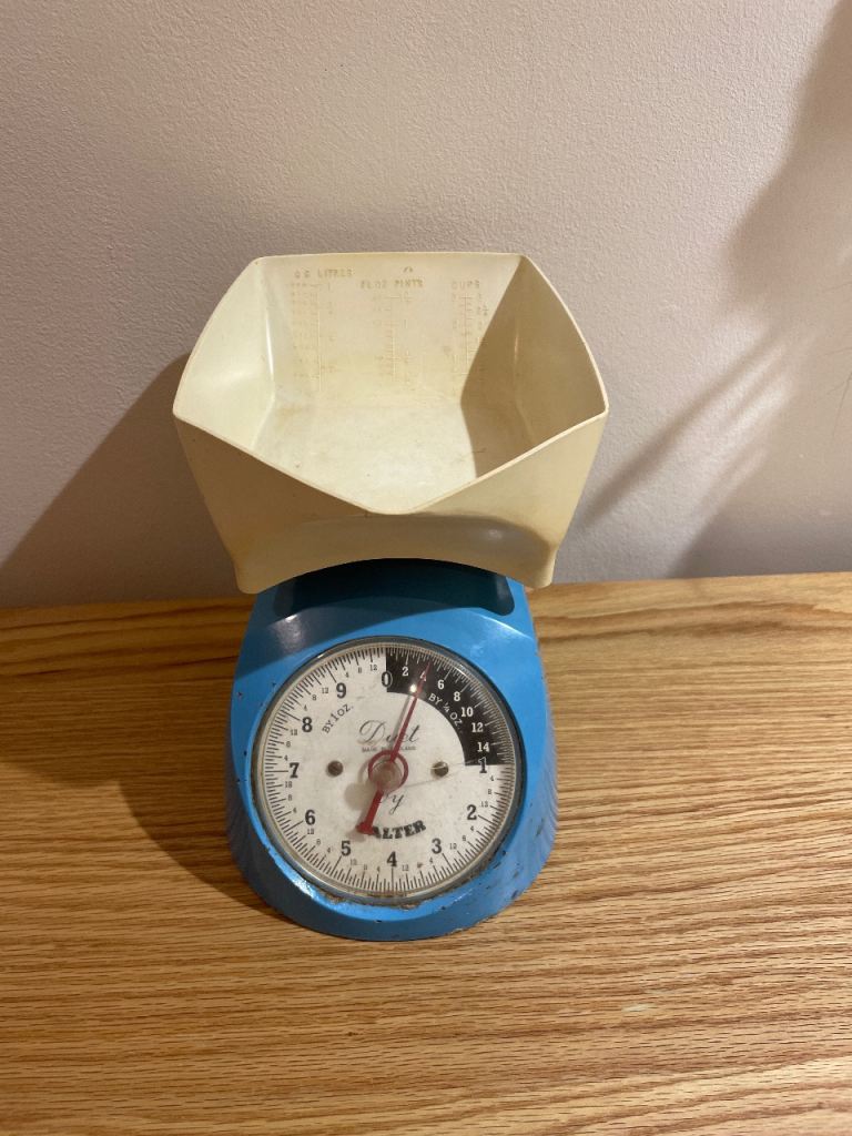 Vintage Salter Kitchen Scales – Blue, Fair Condition