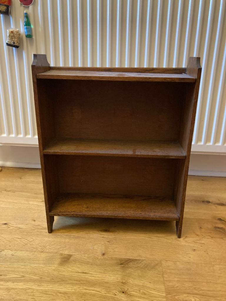 Vintage Arts & Crafts Style Small Wooden Shelving Unit