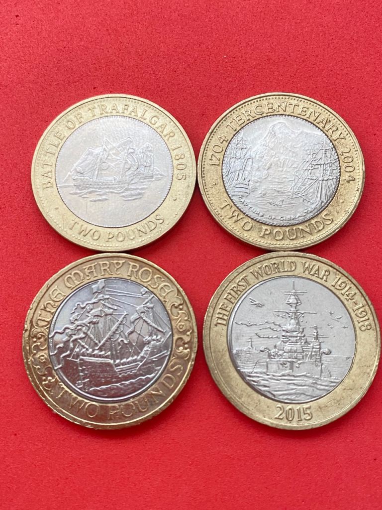 2 pounds coins 2004, 2013, 2011, 2015…
