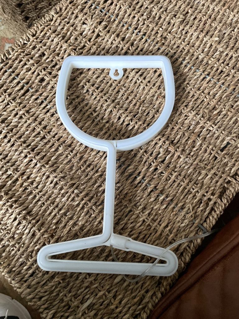 Wine glass neon light 