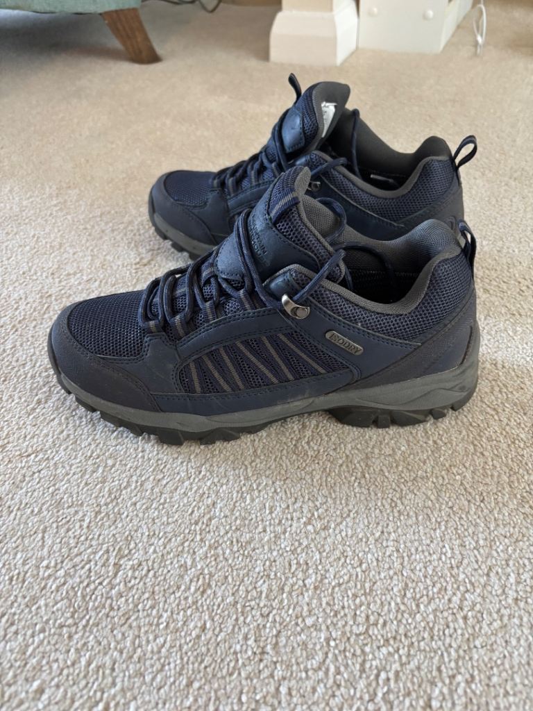 Waterproof Men's Walking Shoes - Navy Blue, Good Condition