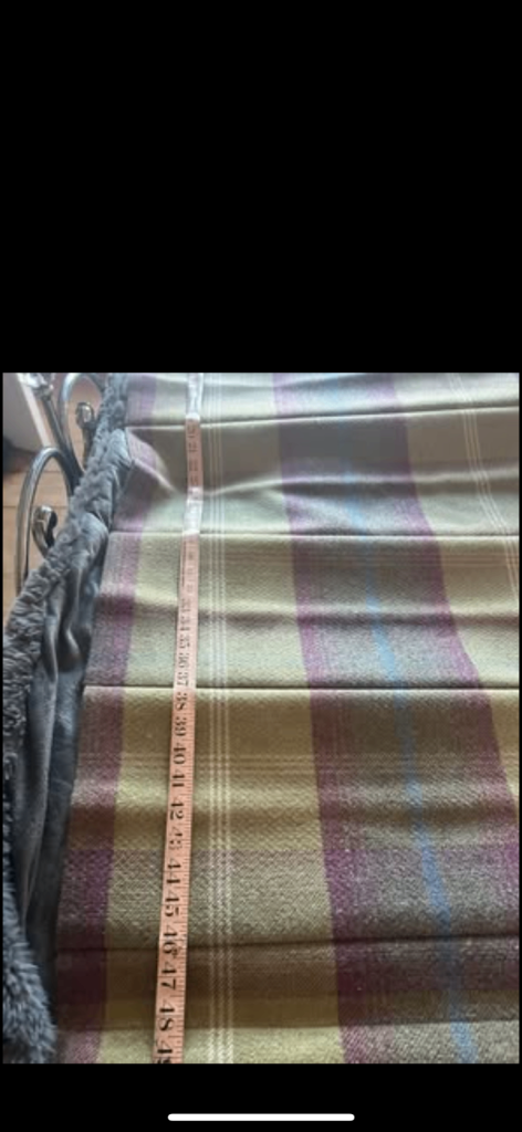 3 x Green purple tartan tweed Roman blinds