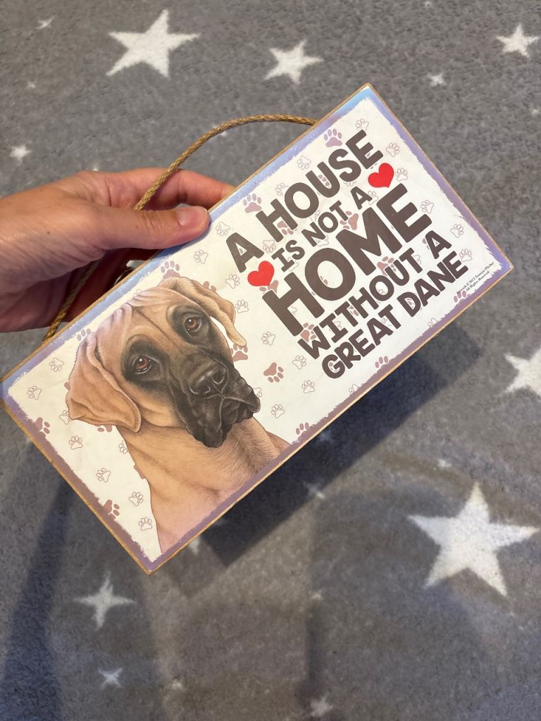 Unused Great Dane dog sign 