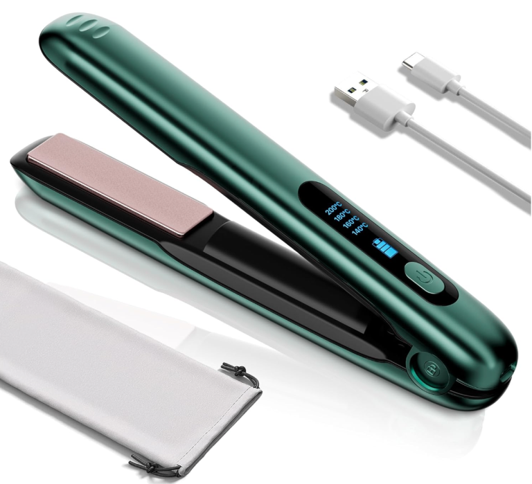 2 in 1 cordless hair straightener / curler USB for travel 