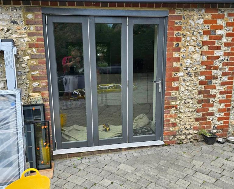 Anthracite grey bi-folding doors