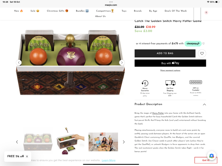 HARRY POTTER game. Only used once 😭 so selling very cheaply thanks.