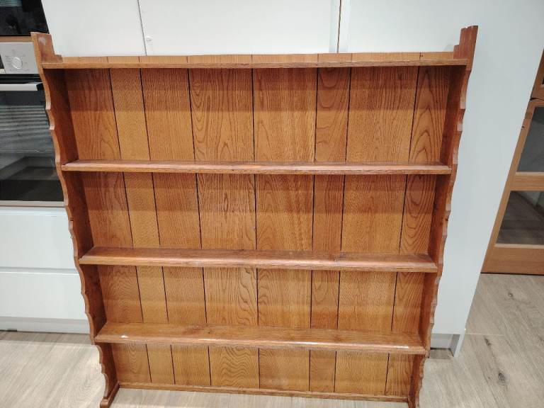 Beautiful Vintage large wooden kitchen plate dish rack storage
