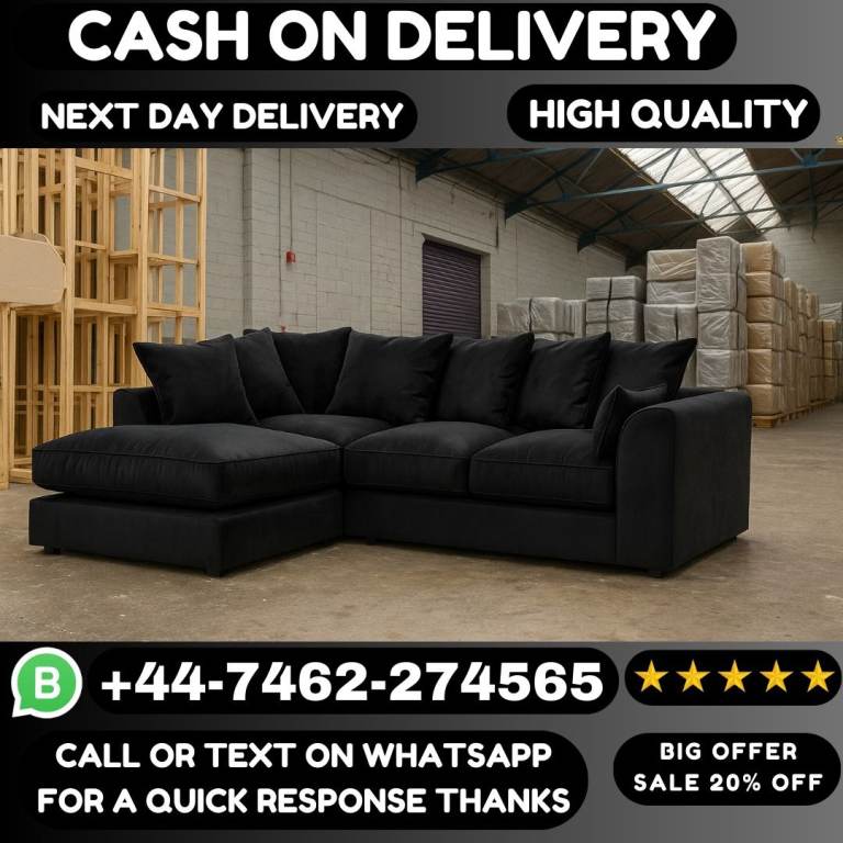 Plush Velvet Sofa Sale – Corner or 3+2 Available