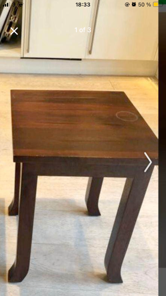 Mahogany bedside table / Coffee Table RRP £380. Selling: £200