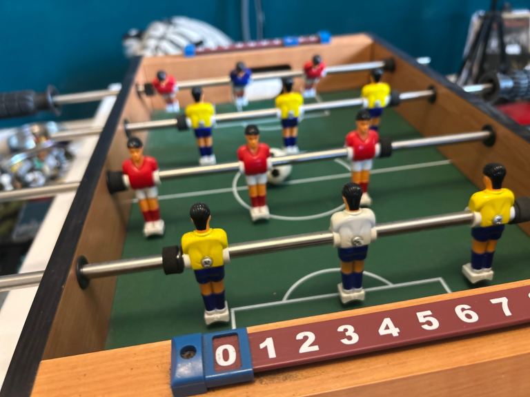 Old school Mini Tabletop Foozball Game Set Portable Indoor Soccer 