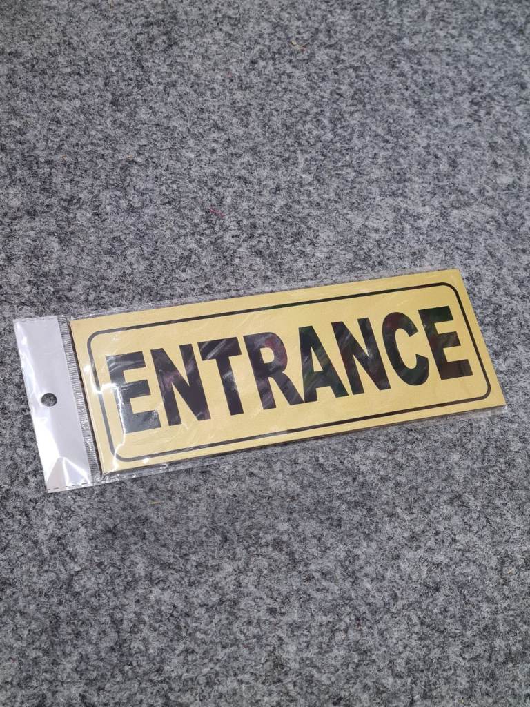 Premium Gold & Black ENTRANCE Door Sign Plaque