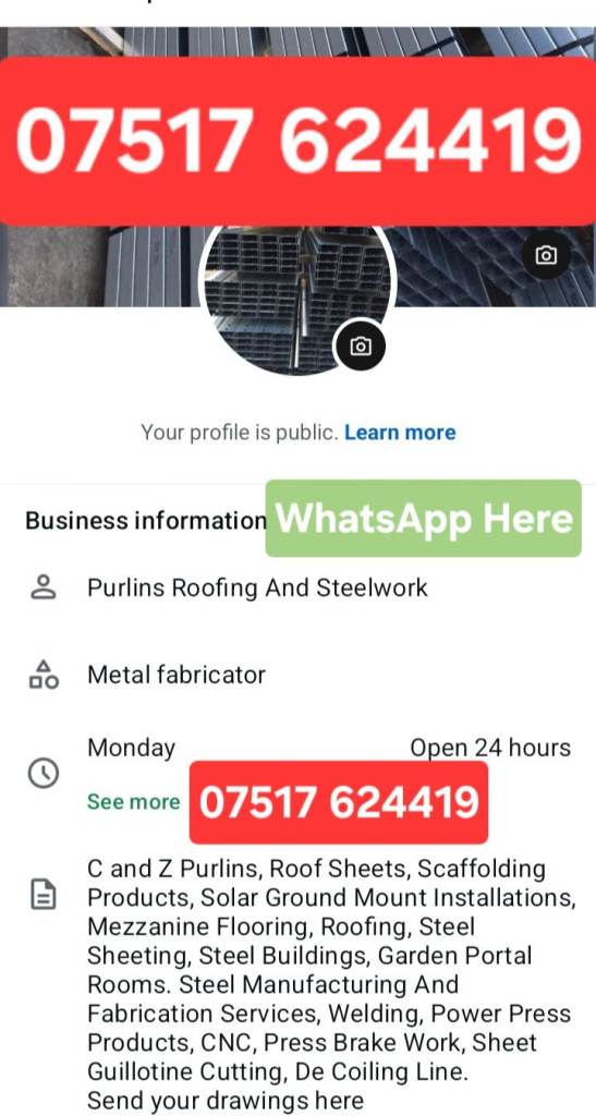 STEEL C SECTION PURLIN £5 PER M! - 120X50X15X1.6