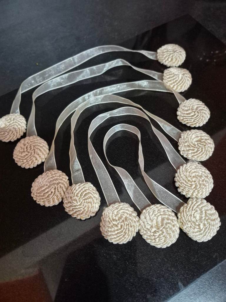 Champagne voile magnetic tie-backs 