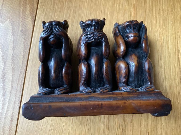 Brown resin wood effect 3 Wise Monkey’s Ornament