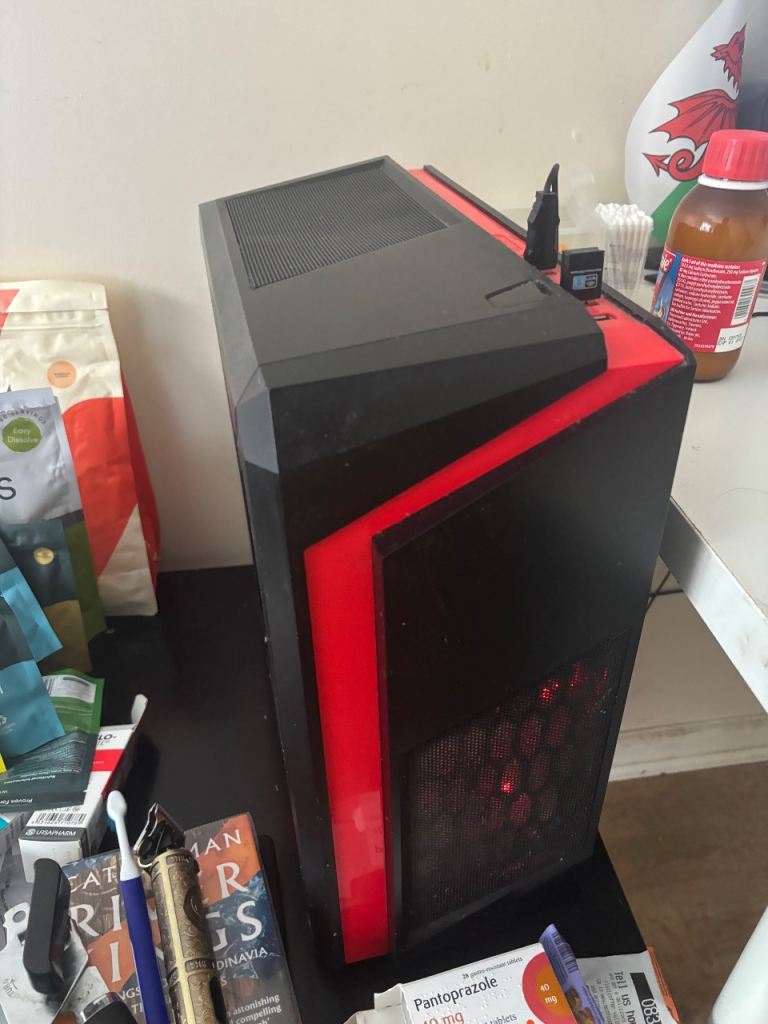 ADMI Gaming PC Tower - Red & Black, Good Condition