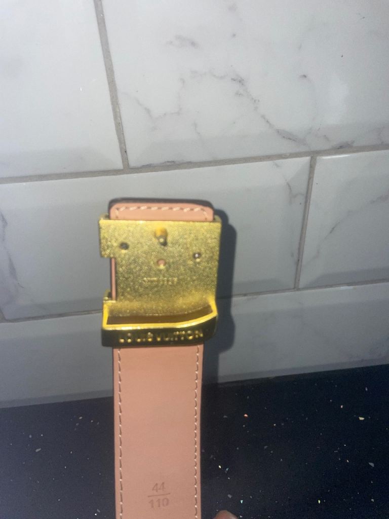 Louis vuilton Belt Gold Buckle Black/Brown Chequered