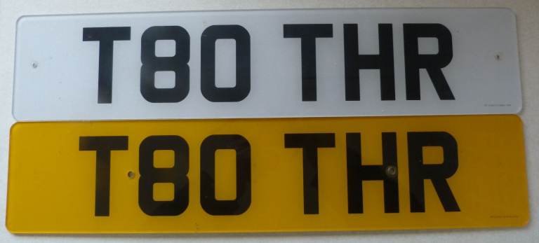 T80 THR --- PERSONALISED NUMBER PLATE