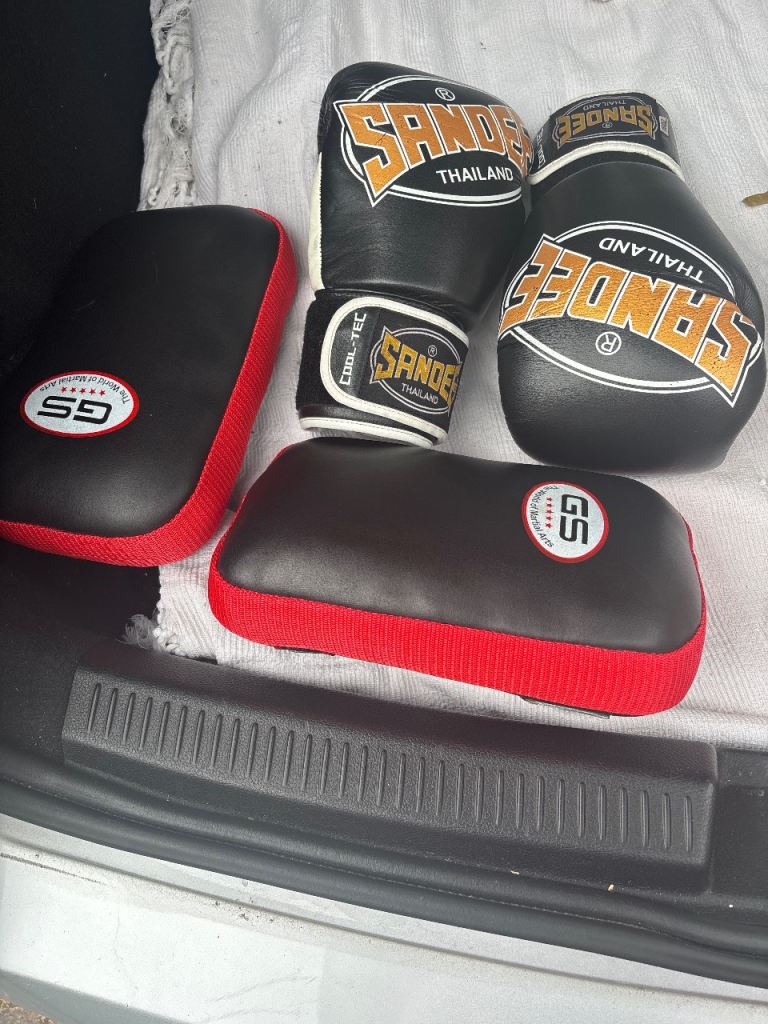 Boxing gloves and pads 