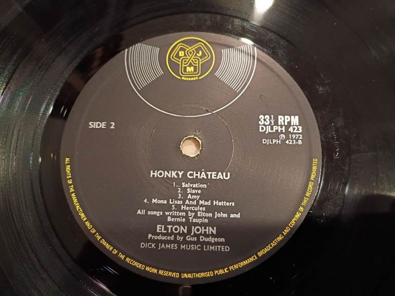 Elton John – Honky Château (1972) UK Pressing | DJLPH 423 A2/B2 | Translucent Red Vinyl