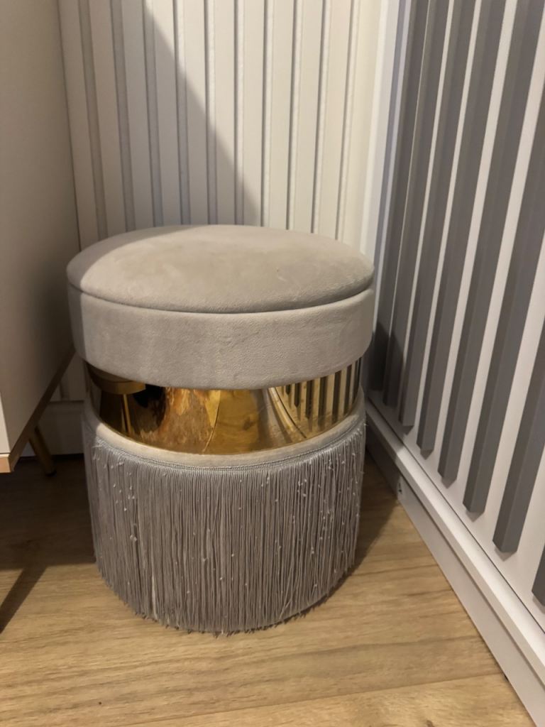 Grey pouffe 