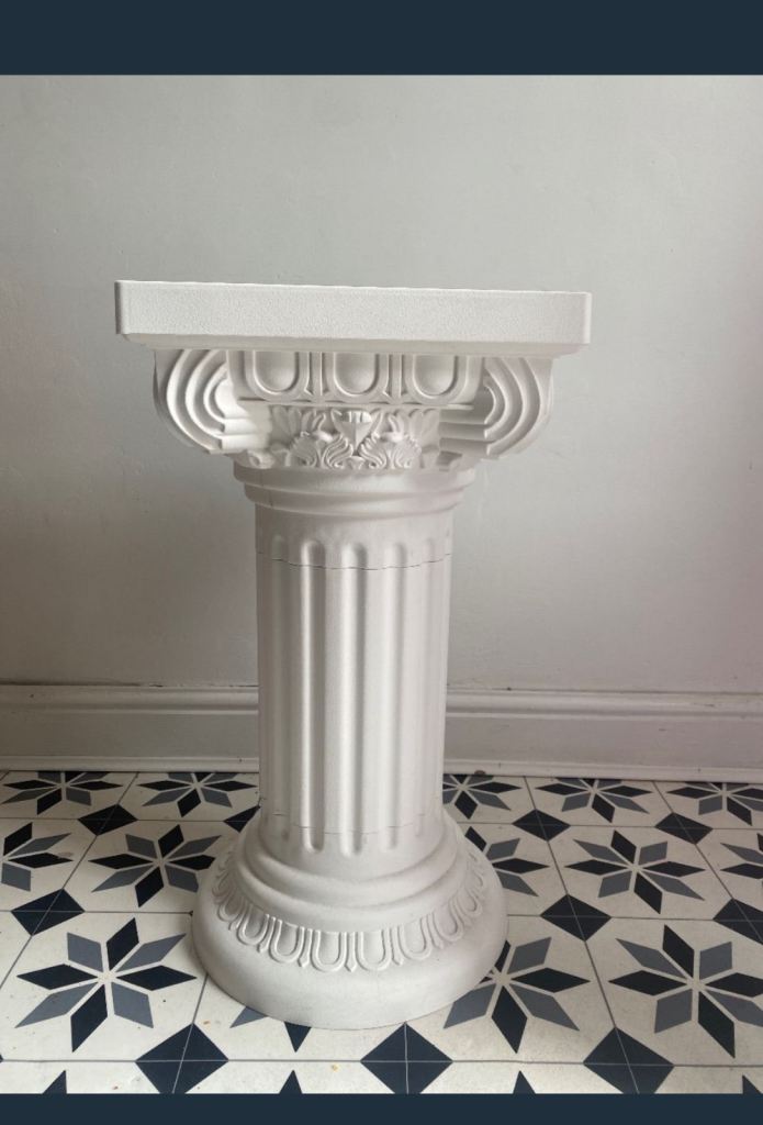 Decorative White Column Pedestal – Good Condition
