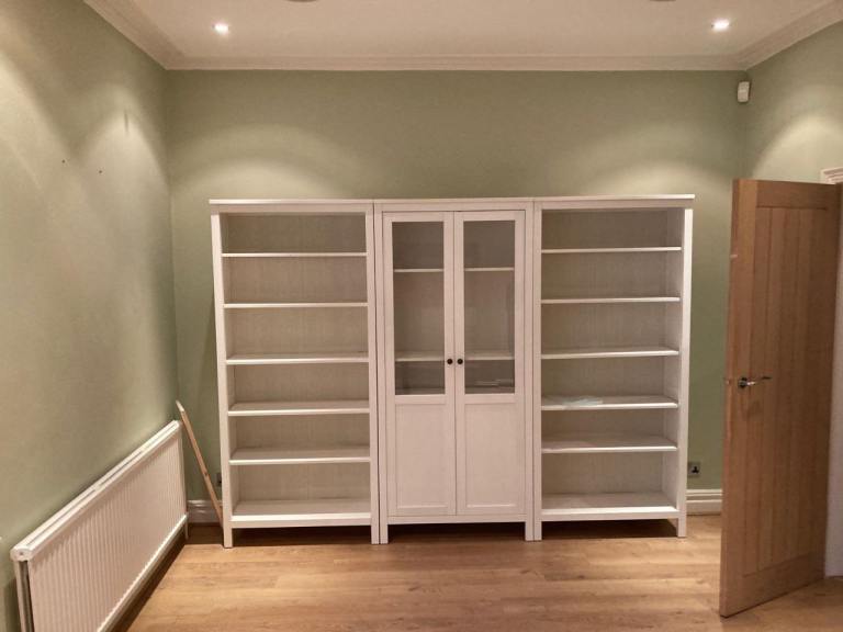 Ikea white display cabinet and bookcase set