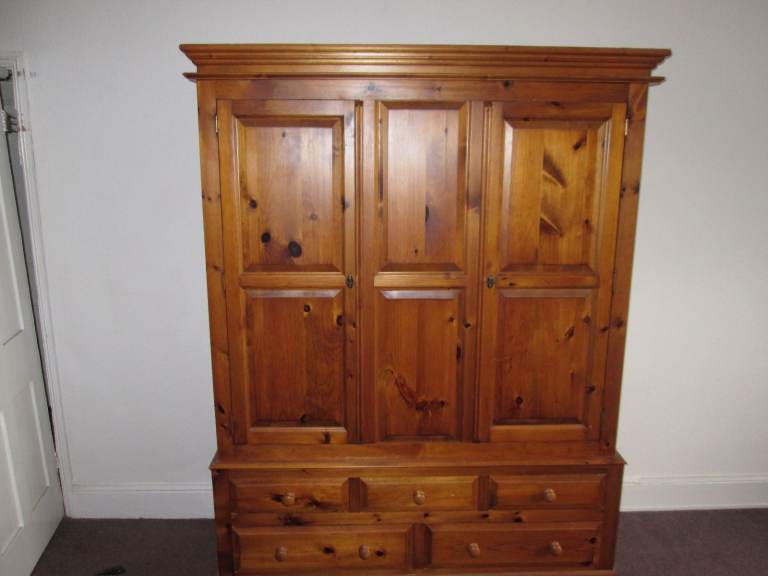 image for LARGE PINE 2-DOOR WARDROBE at HAVEN TRUST CHARITY SHOP