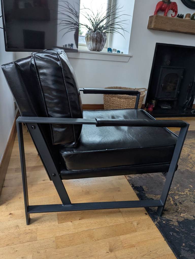 Black Leatherette Armchair 