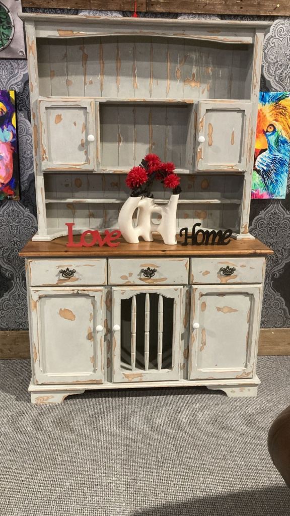 Fantastic Shabby Chic Distressed Grey & Pine Welsh Dresser - Delivery