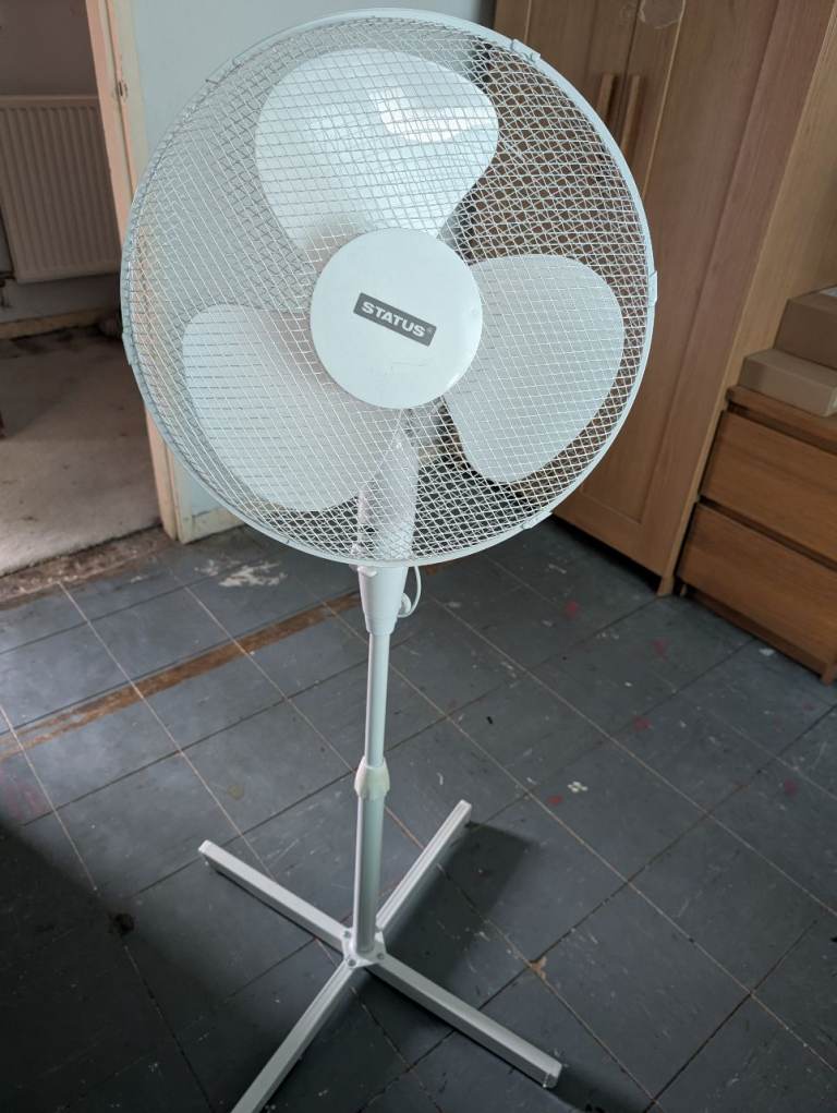 White standing fan