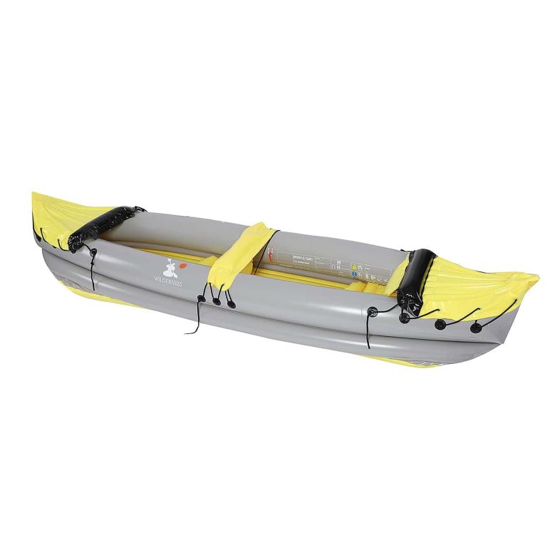 Two Person Wilderness Inflatable Kayak With Aluminum Alloy Oar and Air Pump